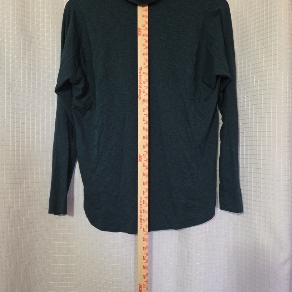 J Jill Stretch Shirt Cotton Modal Long Sleeve Button Up Dark Green - Picture 4 of 8